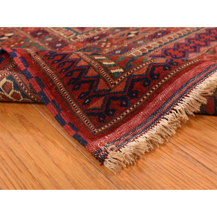 6'10" x 9'7" Vintage Hand Knotted Red Wool Rectangle Oriental Rug - MOA10278305