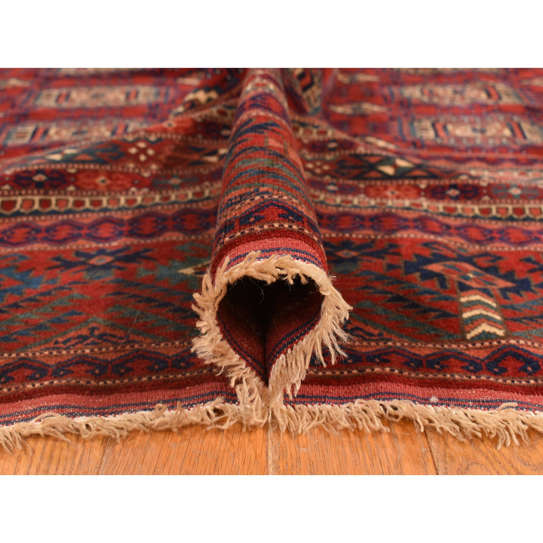 6'10" x 9'7" Vintage Hand Knotted Red Wool Rectangle Oriental Rug - MOA10278305