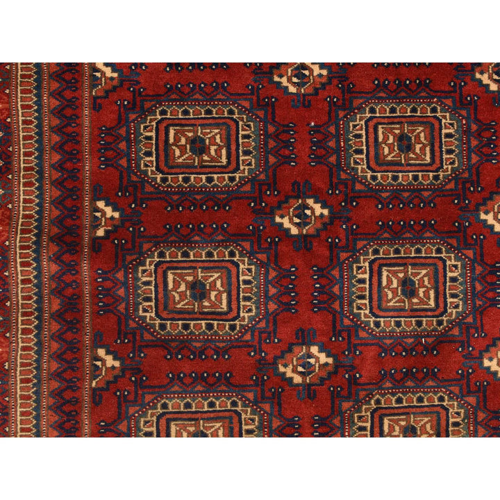 6'10" x 9'7" Vintage Hand Knotted Red Wool Rectangle Oriental Rug - MOA10278305