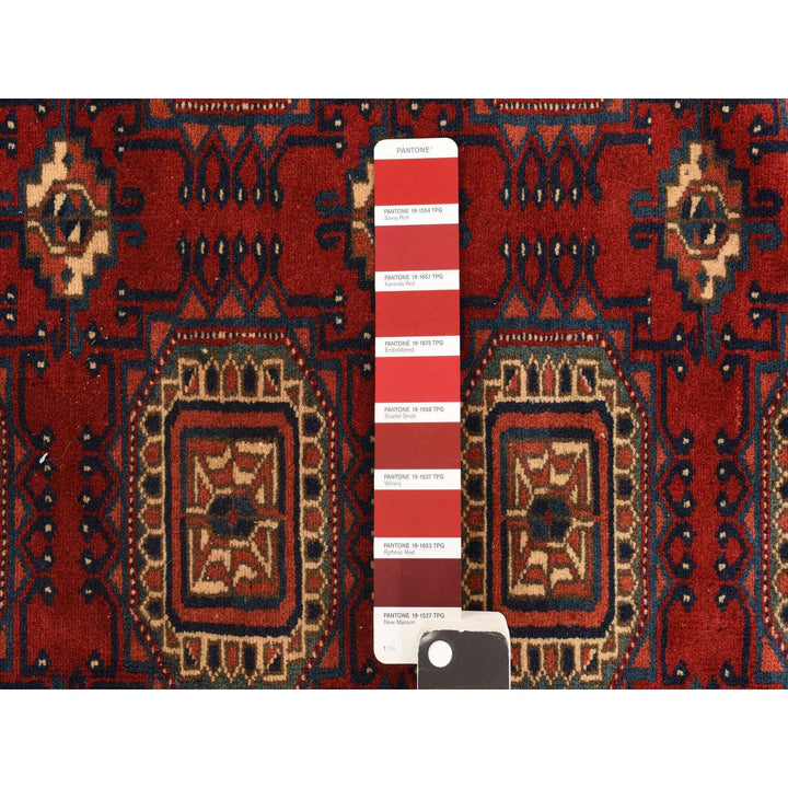 6'10" x 9'7" Vintage Hand Knotted Red Wool Rectangle Oriental Rug - MOA10278305