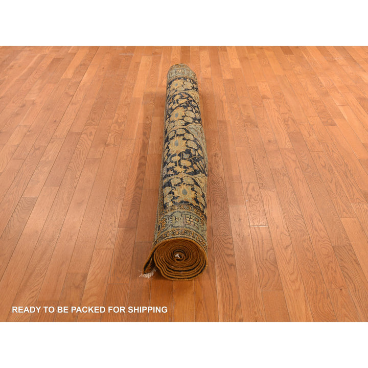 6'8" x 19'3" Vintage Hand Knotted Yellow Wool Runner Oriental Rug - MOA10278322
