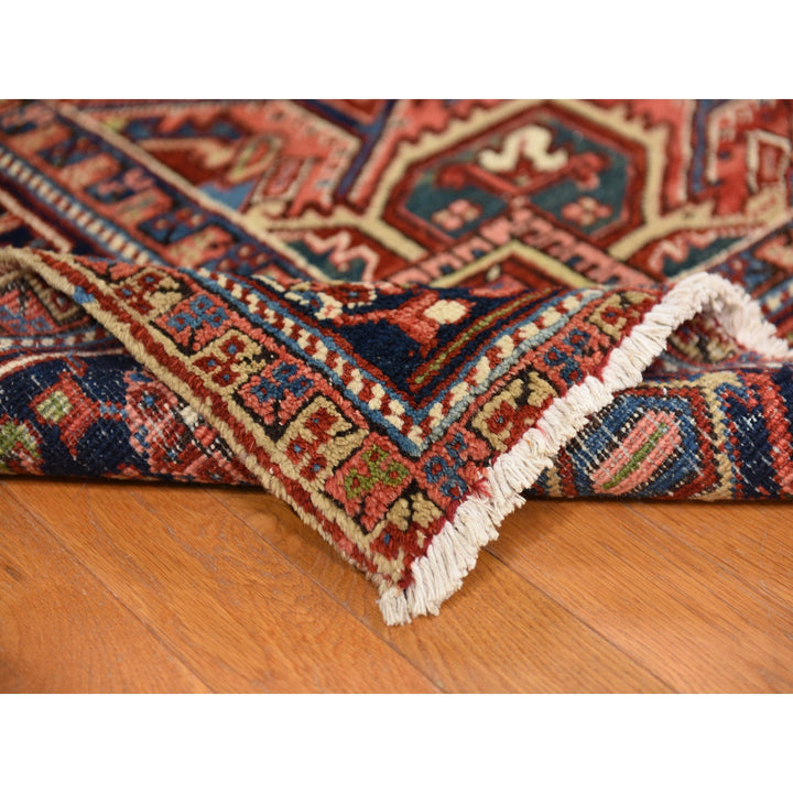 8'9" x 12'3" Vintage Hand Knotted Red Wool Rectangle Oriental Rug - MOA10278324