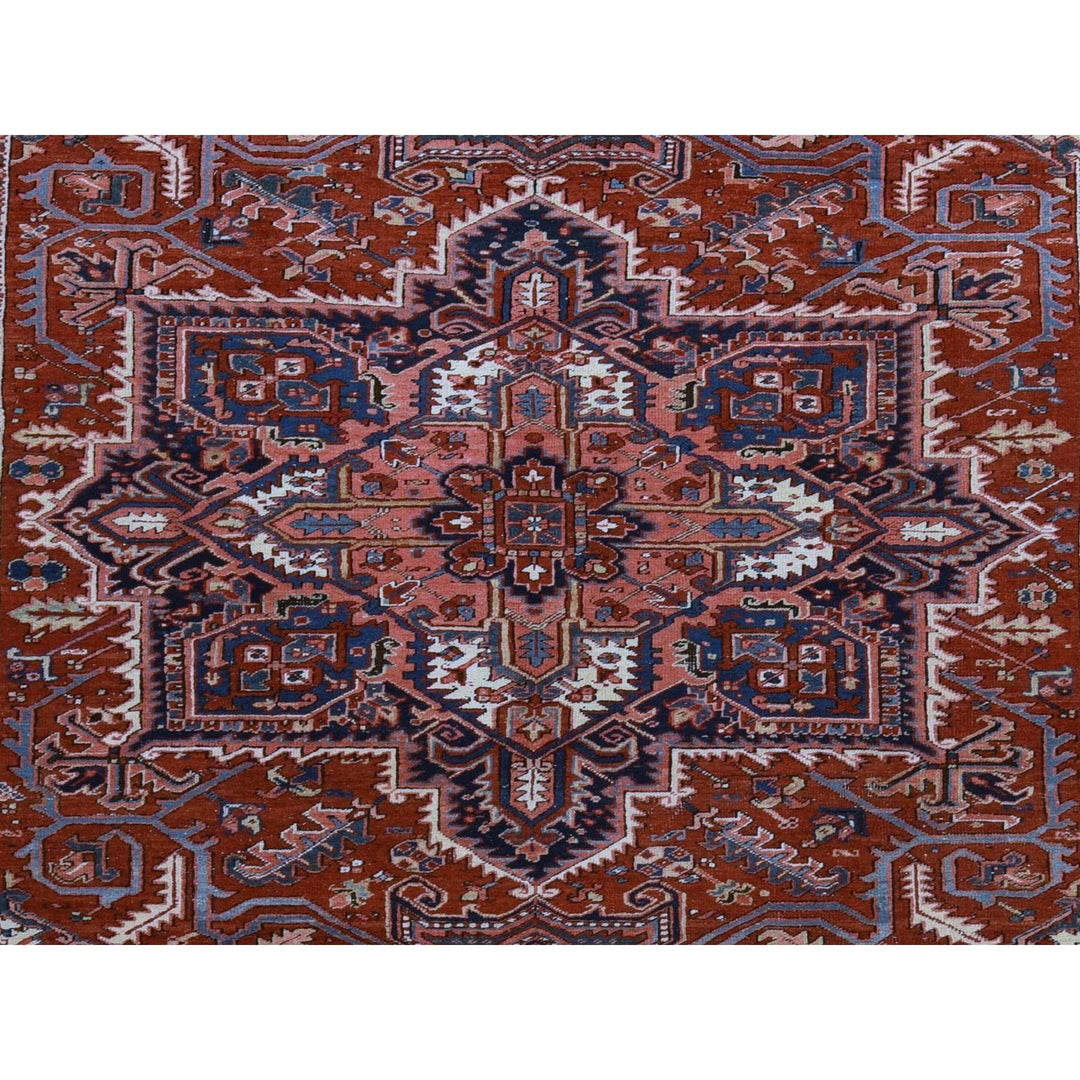 8'9" x 12'3" Vintage Hand Knotted Red Wool Rectangle Oriental Rug - MOA10278324