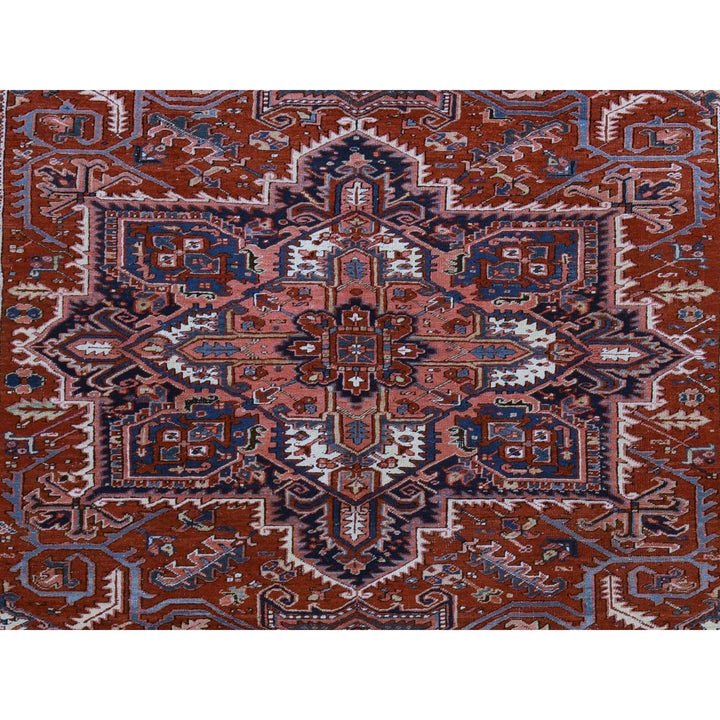 8'9" x 12'3" Vintage Hand Knotted Red Wool Rectangle Oriental Rug - MOA10278324