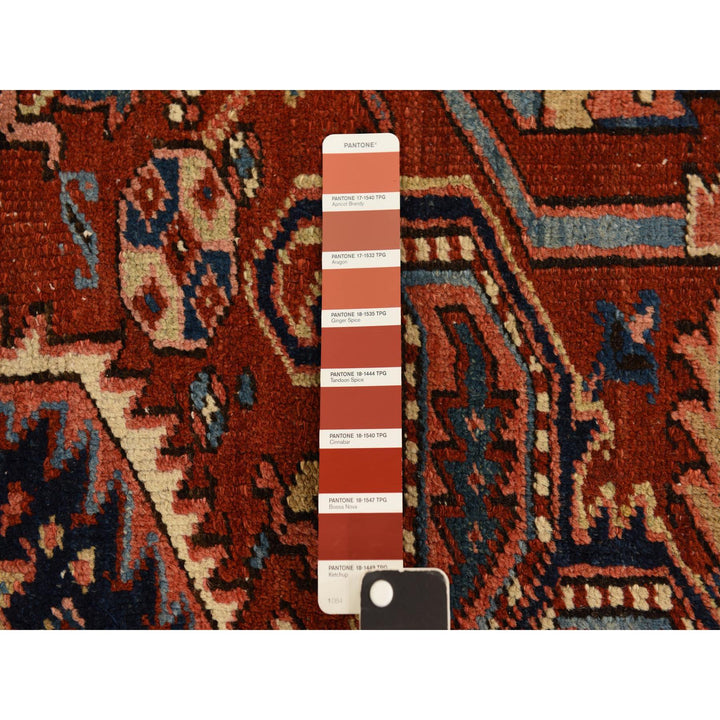 8'9" x 12'3" Vintage Hand Knotted Red Wool Rectangle Oriental Rug - MOA10278324