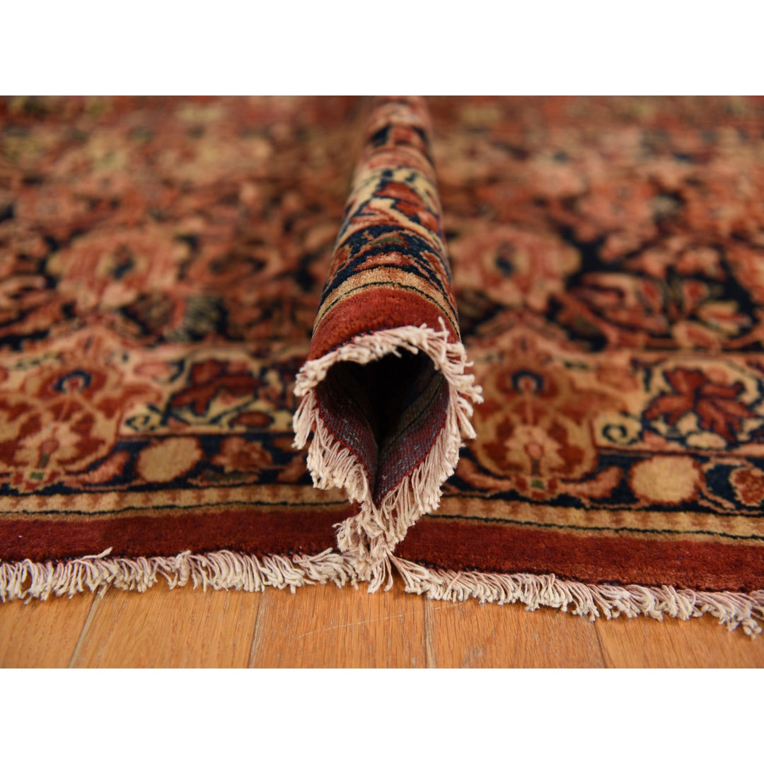 13'8" x 15'10" Vintage Hand Knotted Red Wool Square Oriental Rug - MOA10278326