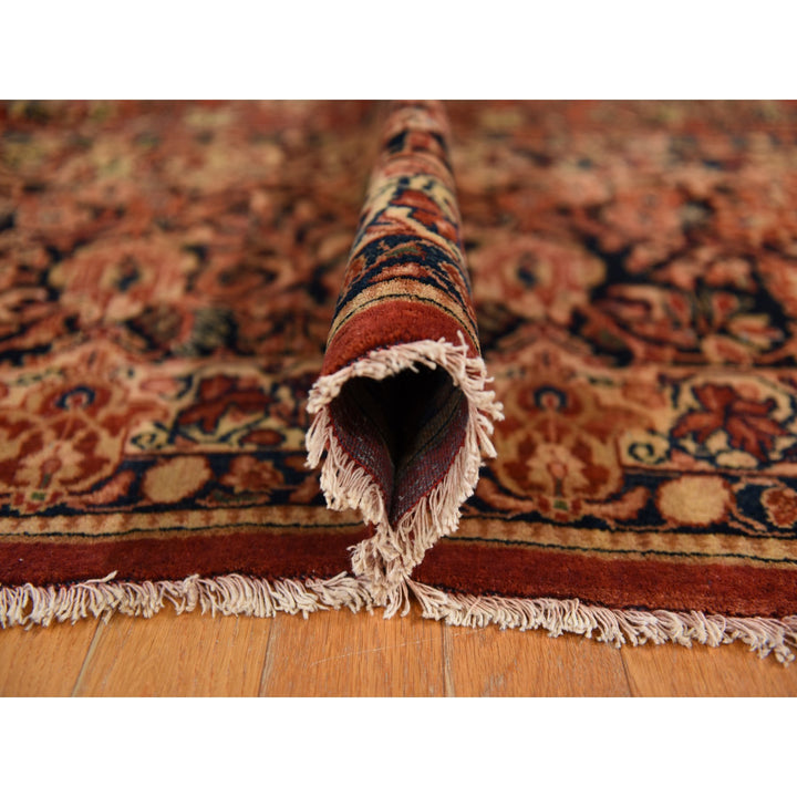 13'8" x 15'10" Vintage Hand Knotted Red Wool Square Oriental Rug - MOA10278326