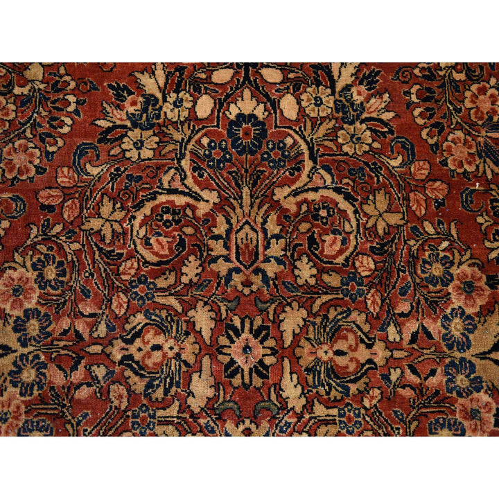 13'8" x 15'10" Vintage Hand Knotted Red Wool Square Oriental Rug - MOA10278326