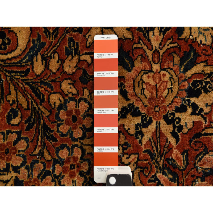 13'8" x 15'10" Vintage Hand Knotted Red Wool Square Oriental Rug - MOA10278326