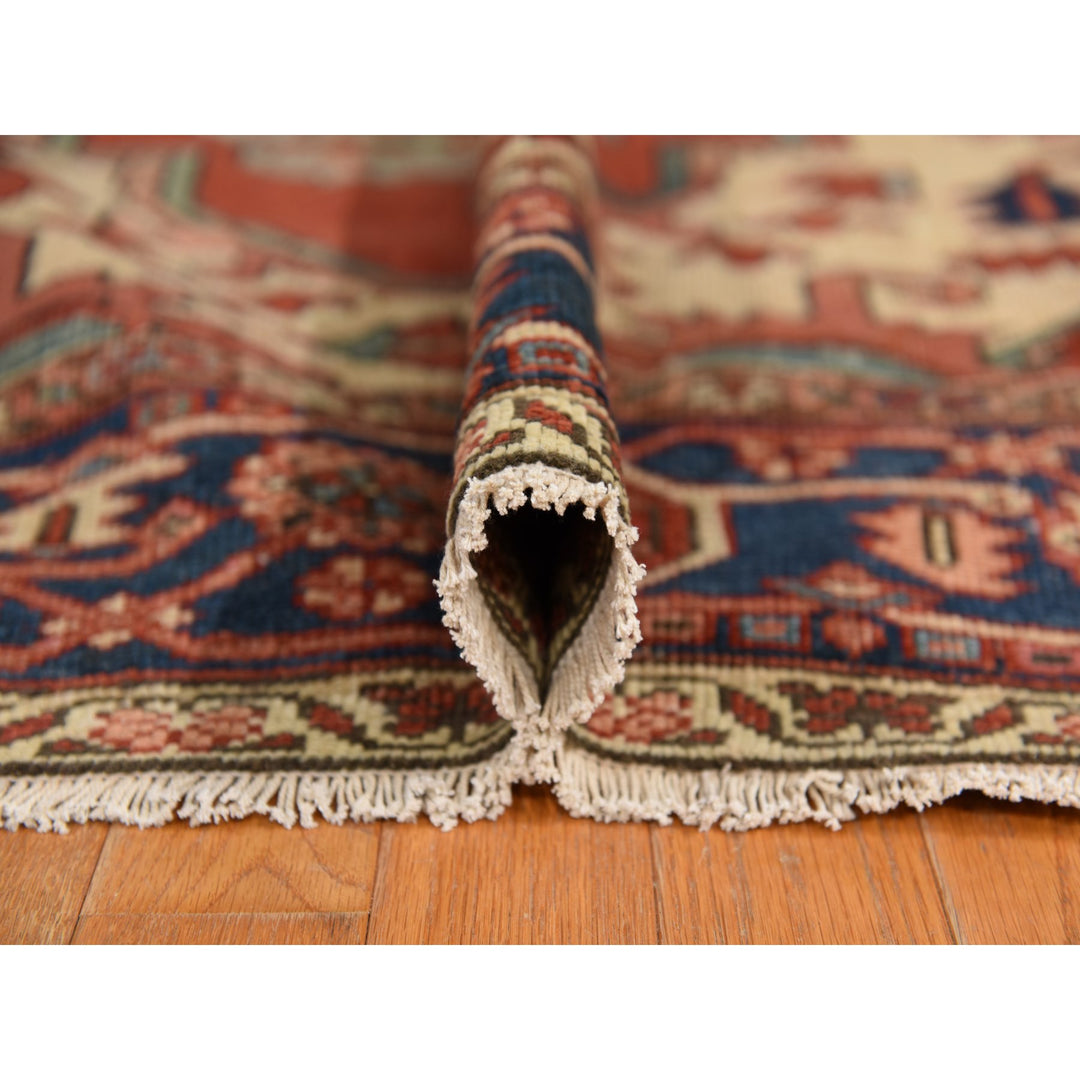 9'2" x 14'0" Vintage Hand Knotted Red Wool Rectangle Oriental Rug - MOA10278327