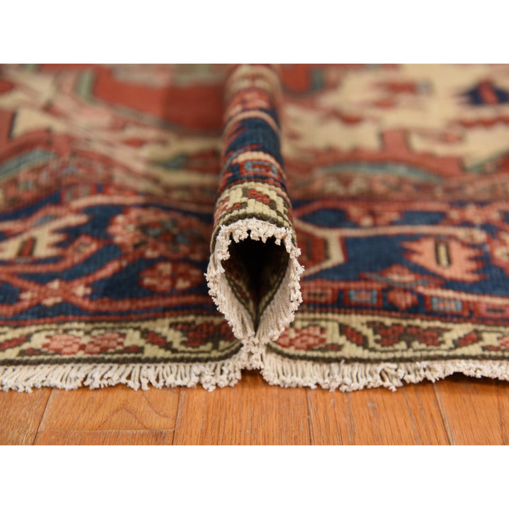 9'2" x 14'0" Vintage Hand Knotted Red Wool Rectangle Oriental Rug - MOA10278327