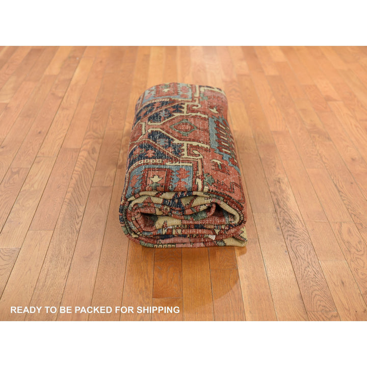 9'2" x 14'0" Vintage Hand Knotted Red Wool Rectangle Oriental Rug - MOA10278327