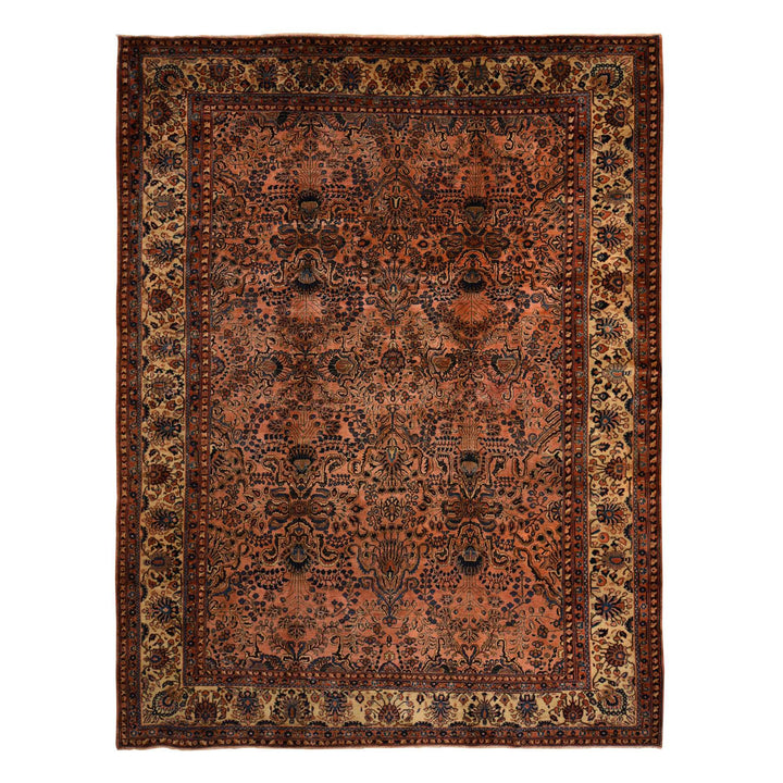 9'10" x 13'7" Vintage Hand Knotted Red Wool Rectangle Oriental Rug - MOA10278330