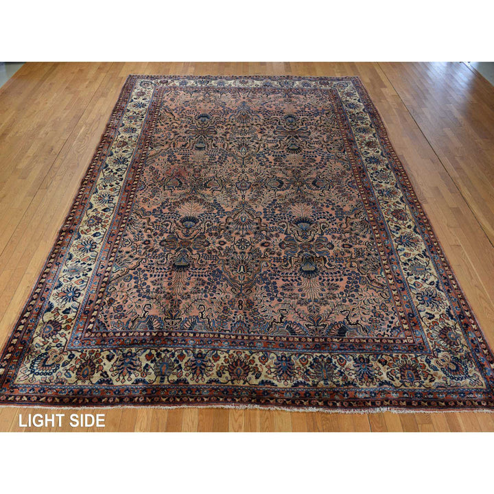 9'10" x 13'7" Vintage Hand Knotted Red Wool Rectangle Oriental Rug - MOA10278330