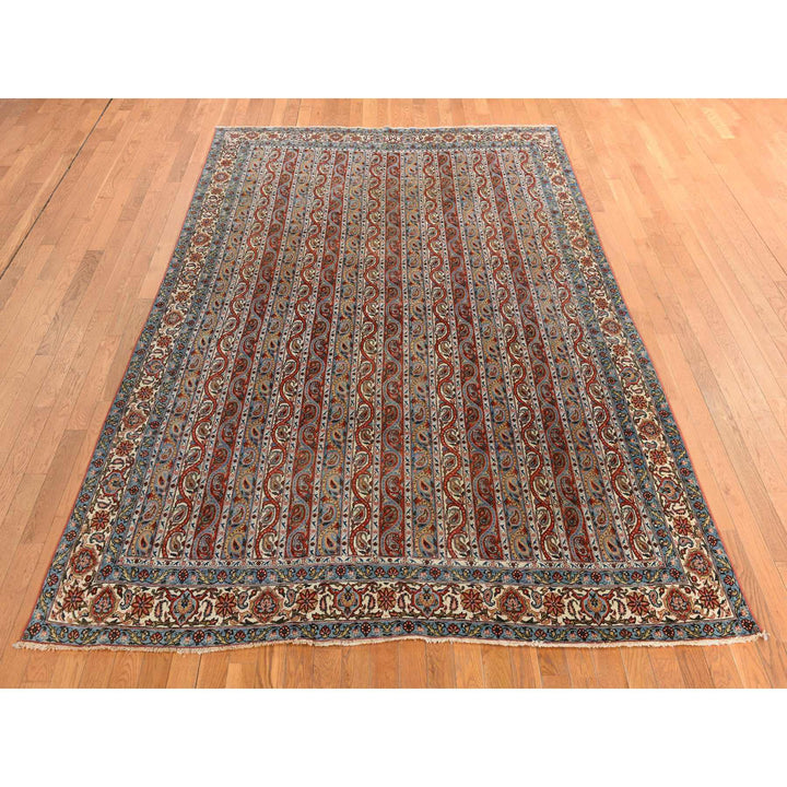 7'0" x 10'4" Vintage Hand Knotted Red Wool Rectangle Oriental Rug - MOA10278352