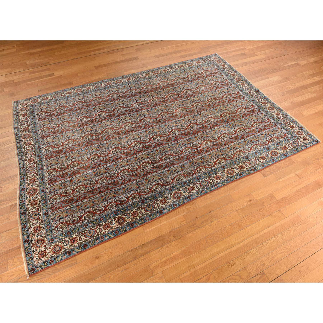 7'0" x 10'4" Vintage Hand Knotted Red Wool Rectangle Oriental Rug - MOA10278352