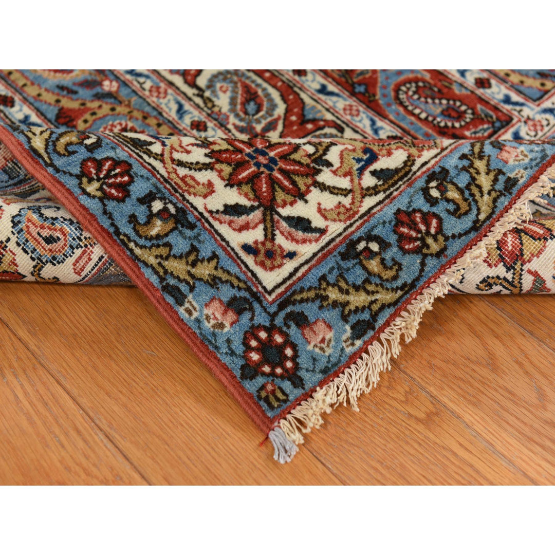 7'0" x 10'4" Vintage Hand Knotted Red Wool Rectangle Oriental Rug - MOA10278352