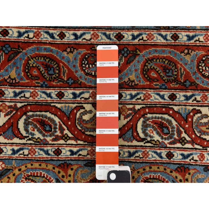 7'0" x 10'4" Vintage Hand Knotted Red Wool Rectangle Oriental Rug - MOA10278352
