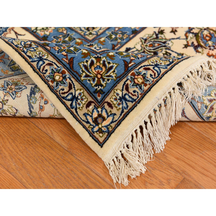 10'1" x 14'8" Vintage Hand Knotted Ivory Wool & Silk Rectangle Oriental Rug - MOA10278353
