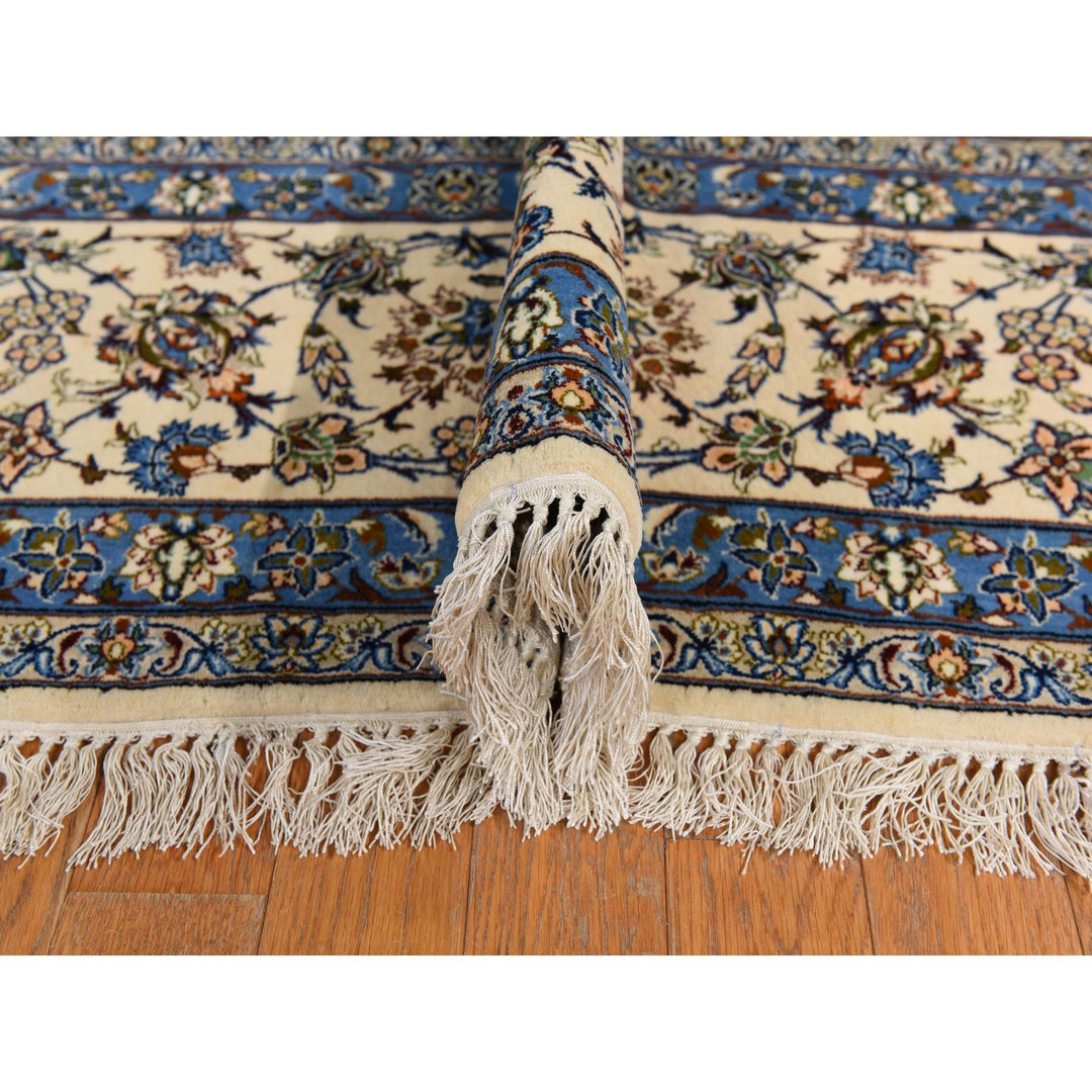 10'1" x 14'8" Vintage Hand Knotted Ivory Wool & Silk Rectangle Oriental Rug - MOA10278353