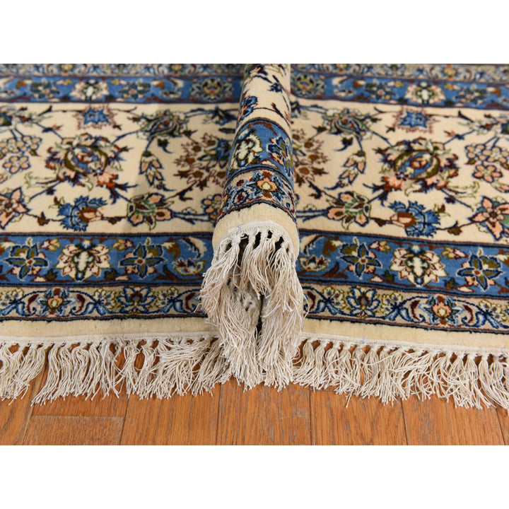 10'1" x 14'8" Vintage Hand Knotted Ivory Wool & Silk Rectangle Oriental Rug - MOA10278353
