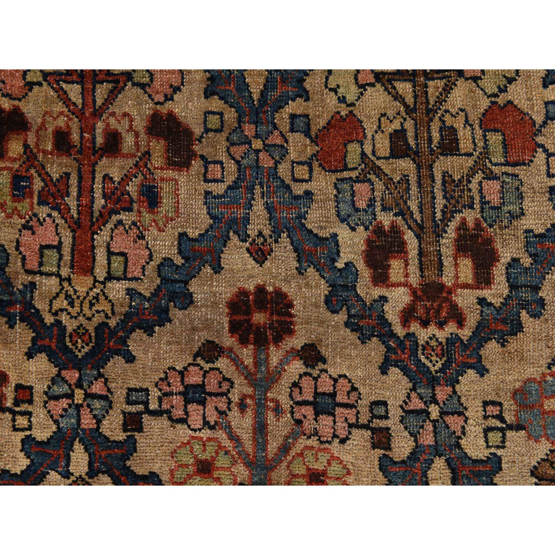 12'2" x 14'7" Vintage Hand Knotted Brown Wool Rectangle Oriental Rug - MOA10278367