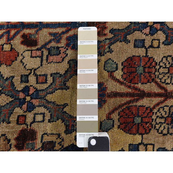 12'2" x 14'7" Vintage Hand Knotted Brown Wool Rectangle Oriental Rug - MOA10278367