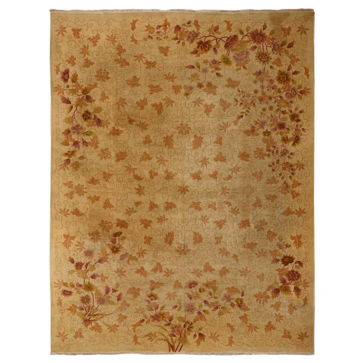 8'10" x 11'8" Vintage Hand Knotted Brown Wool Rectangle Oriental Rug - MOA10278369