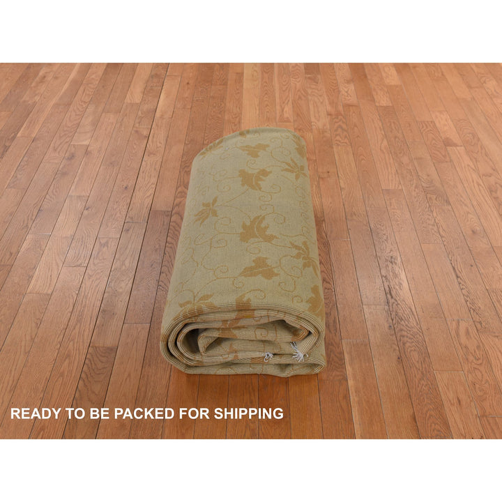 8'10" x 11'8" Vintage Hand Knotted Brown Wool Rectangle Oriental Rug - MOA10278369