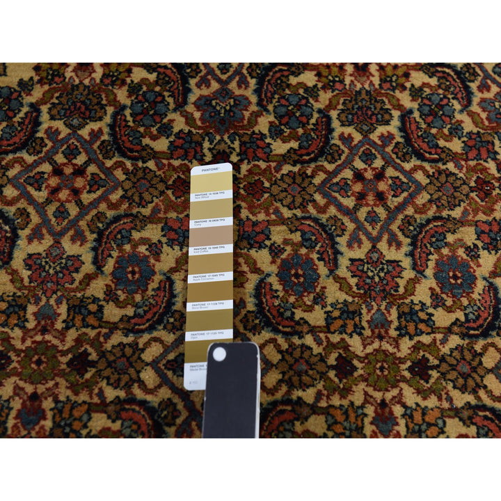 10'5" x 13'8" Vintage Hand Knotted Yellow Wool Rectangle Oriental Rug - MOA10278373