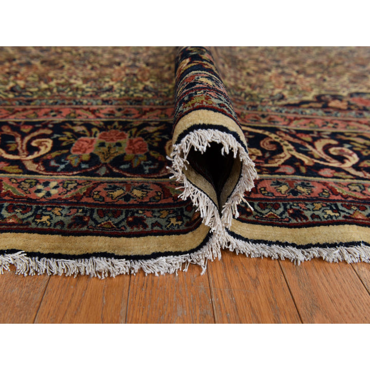 10'5" x 13'8" Vintage Hand Knotted Yellow Wool Rectangle Oriental Rug - MOA10278373