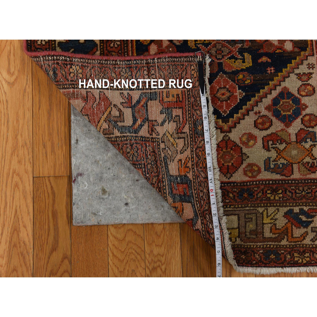 3'1" x 16'3" Vintage Hand Knotted Red Wool Runner Oriental Rug - MOA10278378