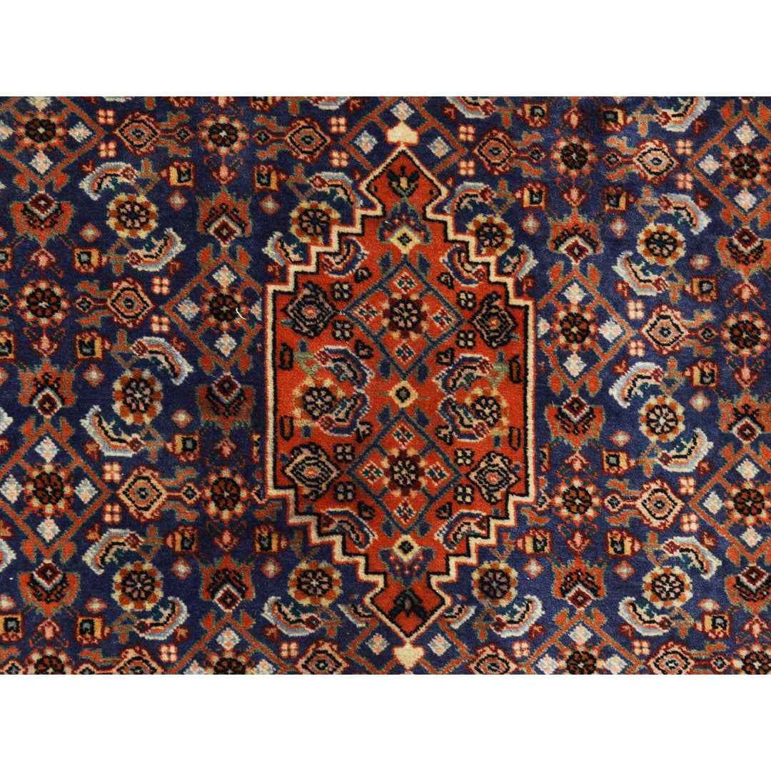 2'3" x 2'4" Vintage Hand Knotted Blue Wool Square Oriental Rug - MOA10278381