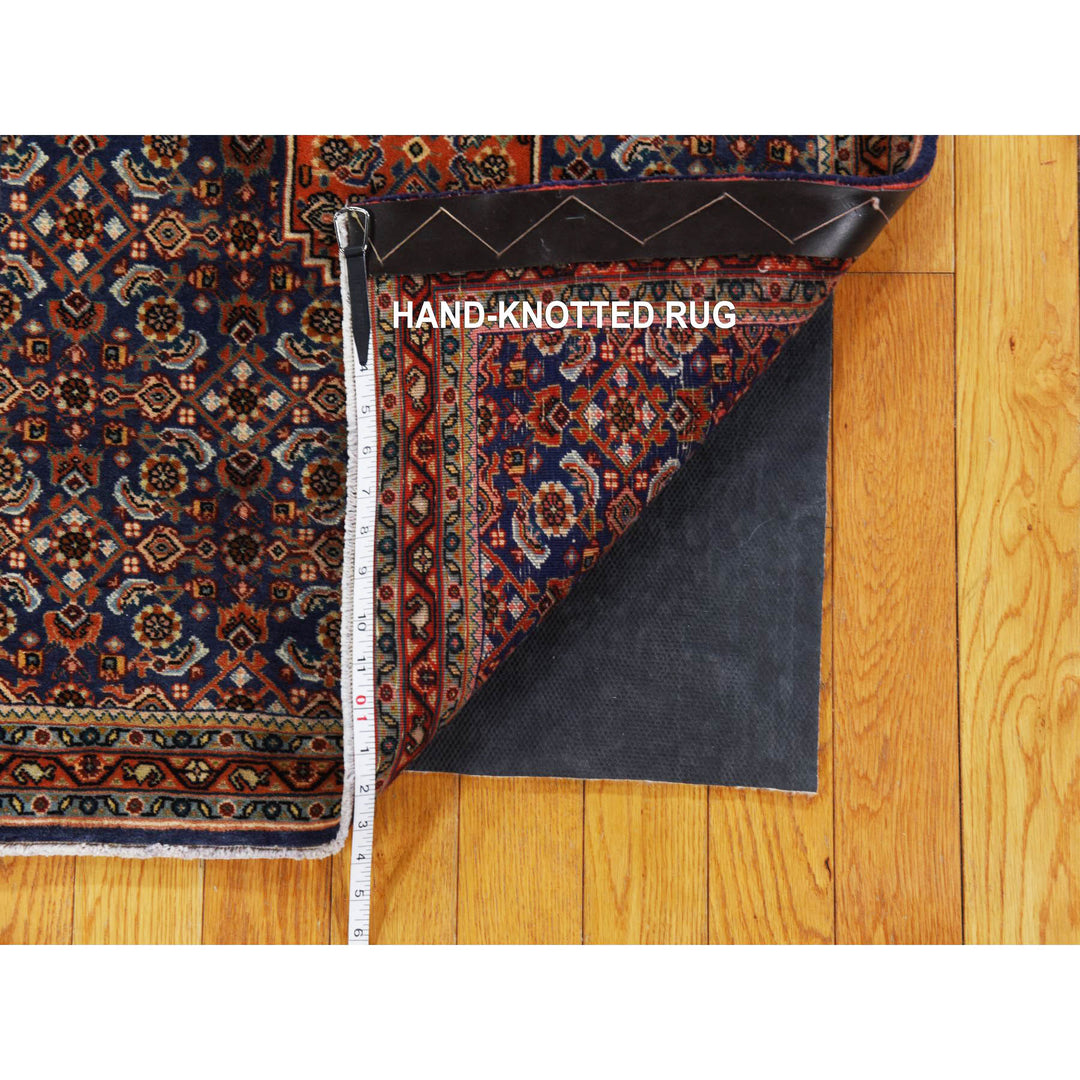 2'3" x 2'4" Vintage Hand Knotted Blue Wool Square Oriental Rug - MOA10278381