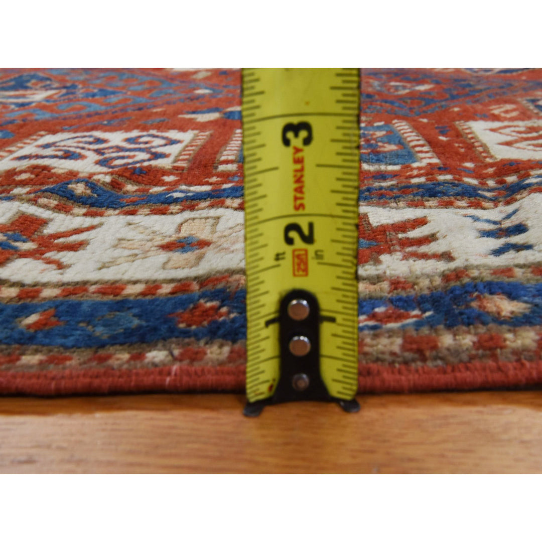 4'3" x 6'3" Vintage Hand Knotted Red Wool Rectangle Oriental Rug - MOA10278395