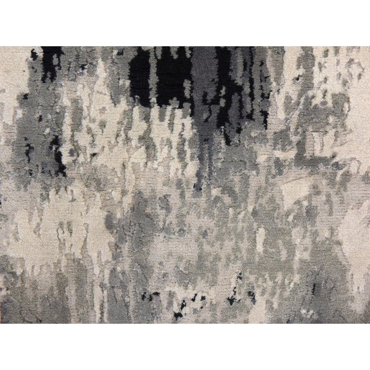 2'0" x 3'0" New Hand Knotted Black Wool & Silk Rectangle Oriental Rug - MOA10278402