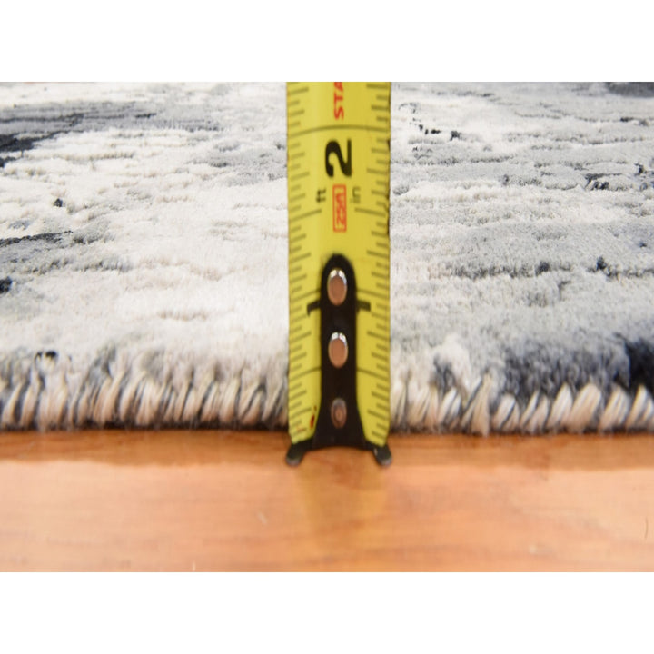 2'0" x 3'0" New Hand Knotted Black Wool & Silk Rectangle Oriental Rug - MOA10278402