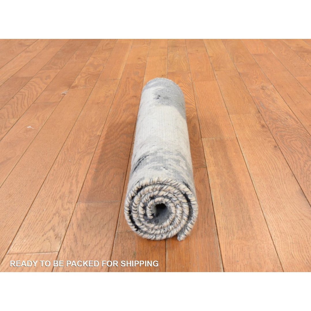 2'0" x 3'0" New Hand Knotted Black Wool & Silk Rectangle Oriental Rug - MOA10278402