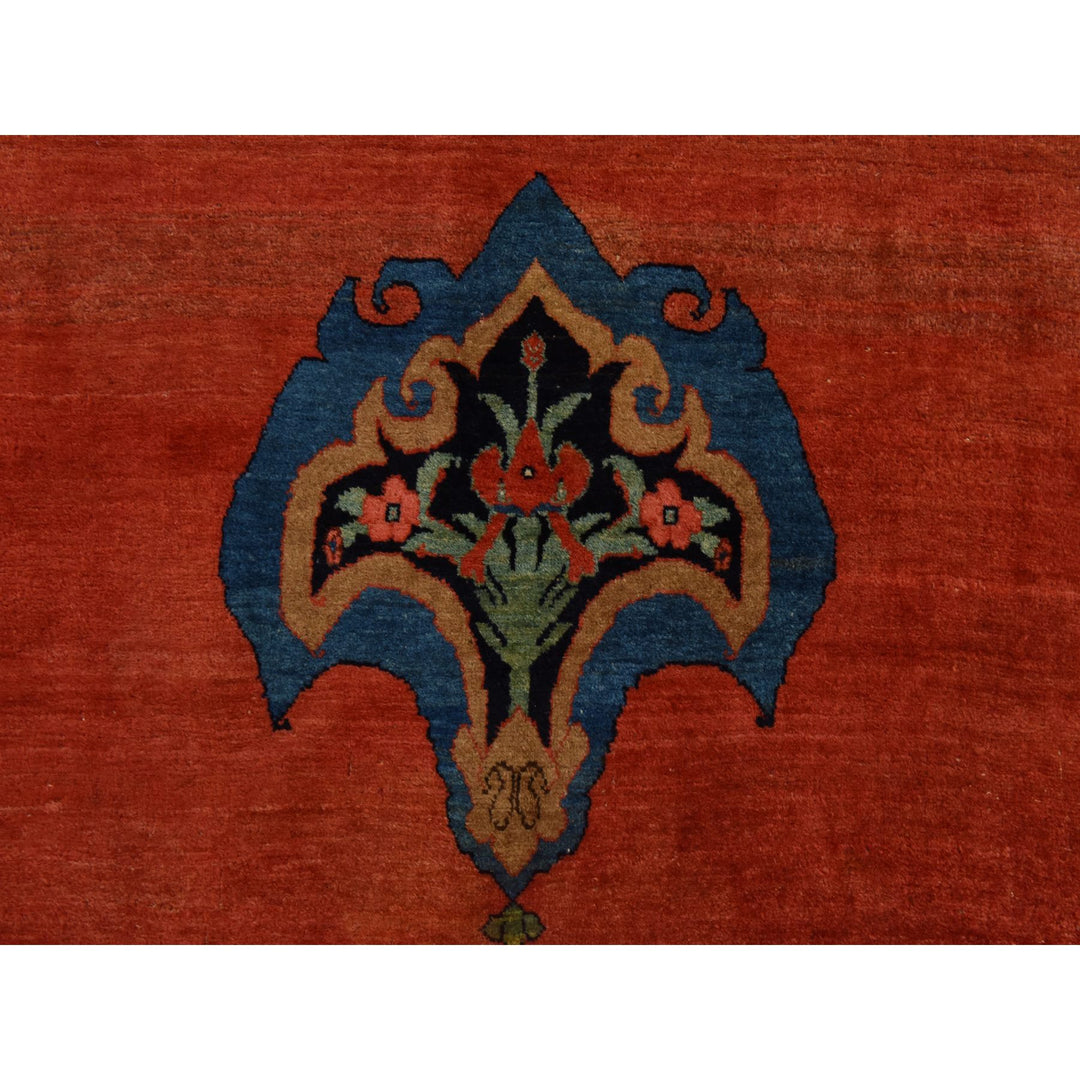13'6" x 19'2" Vintage Hand Knotted Red Wool Rectangle Oriental Rug - MOA10278412
