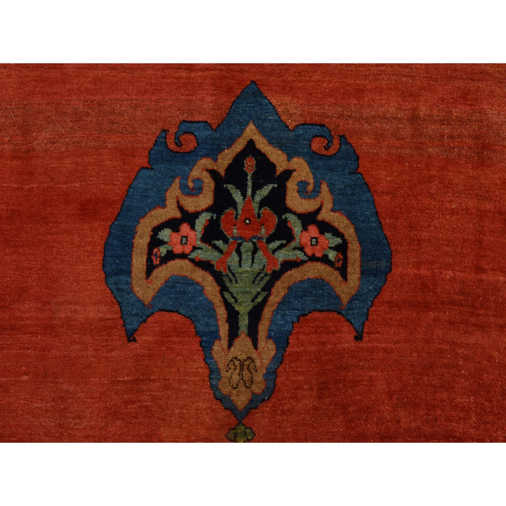 13'6" x 19'2" Vintage Hand Knotted Red Wool Rectangle Oriental Rug - MOA10278412