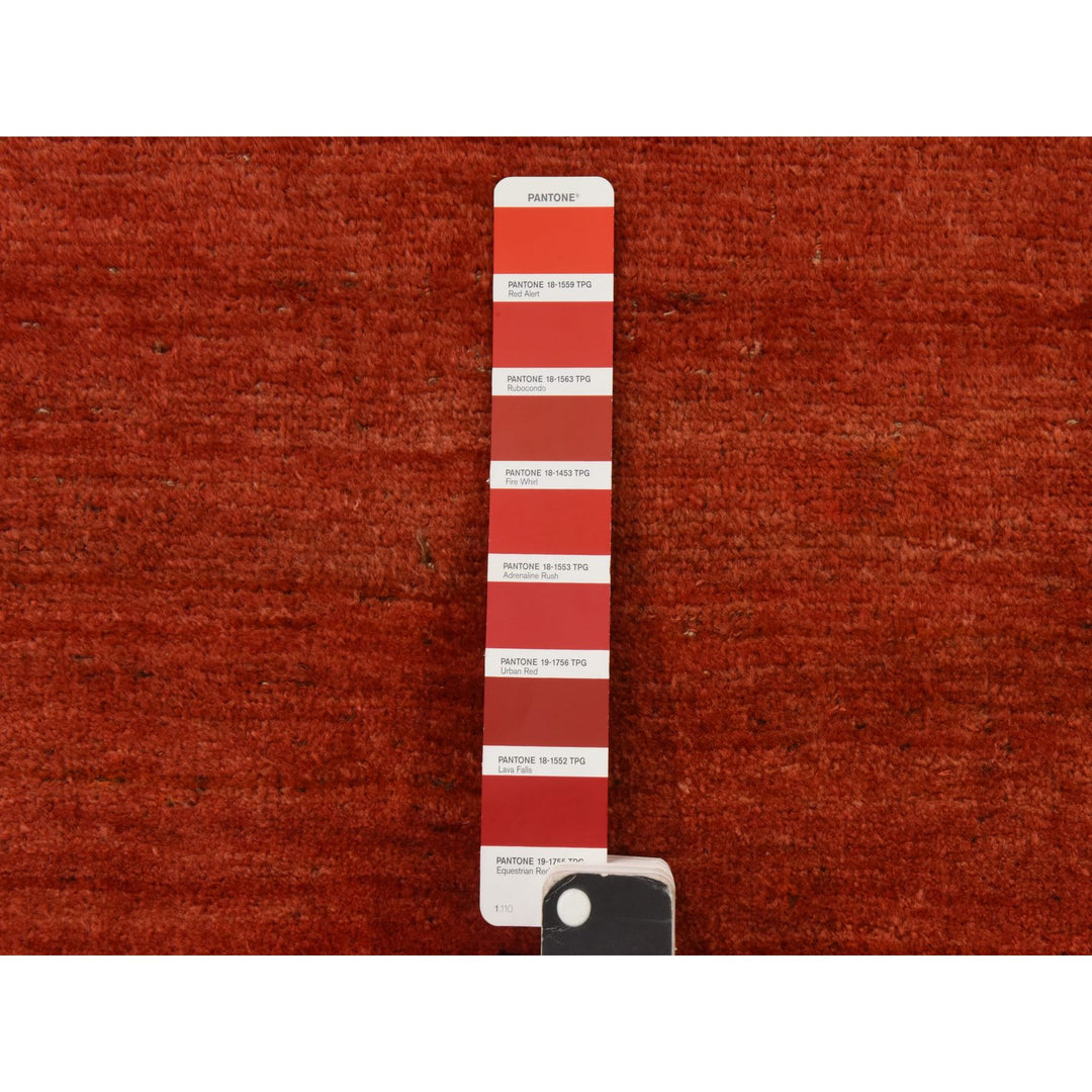 13'6" x 19'2" Vintage Hand Knotted Red Wool Rectangle Oriental Rug - MOA10278412