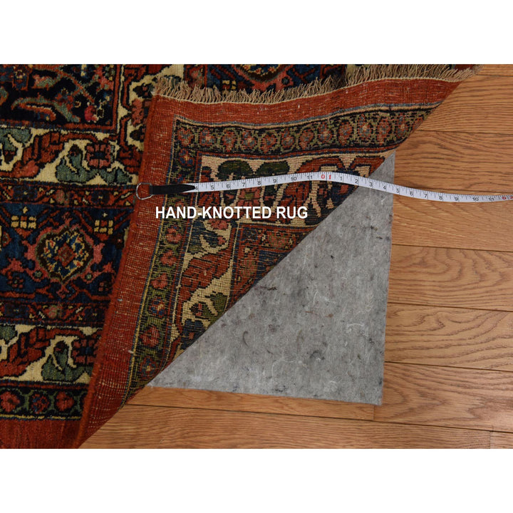 13'6" x 19'2" Vintage Hand Knotted Red Wool Rectangle Oriental Rug - MOA10278412