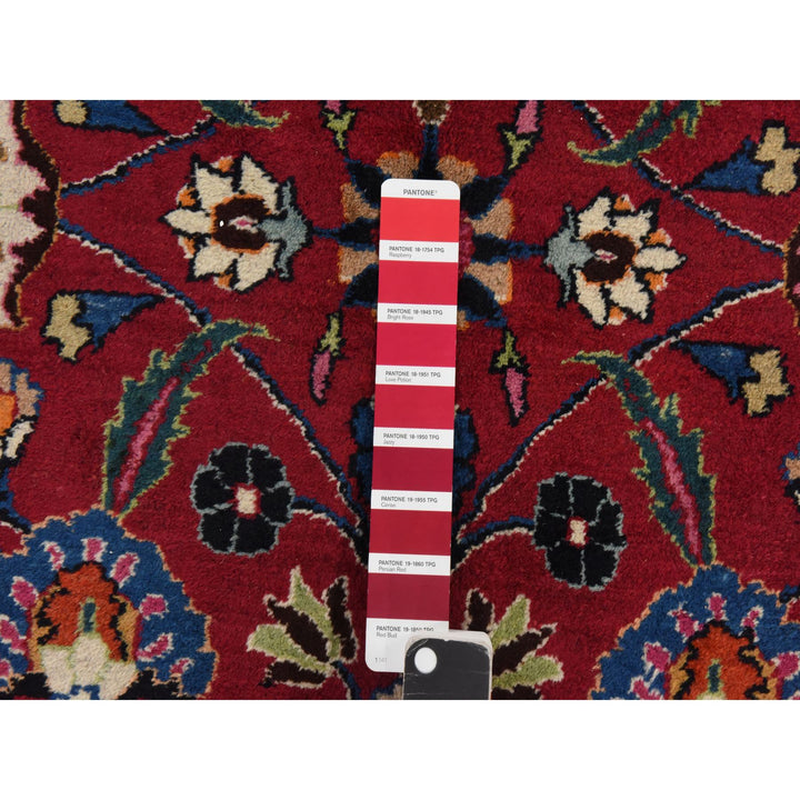 9'9" x 12'10" Vintage Hand Knotted Red Wool Rectangle Oriental Rug - MOA10278413