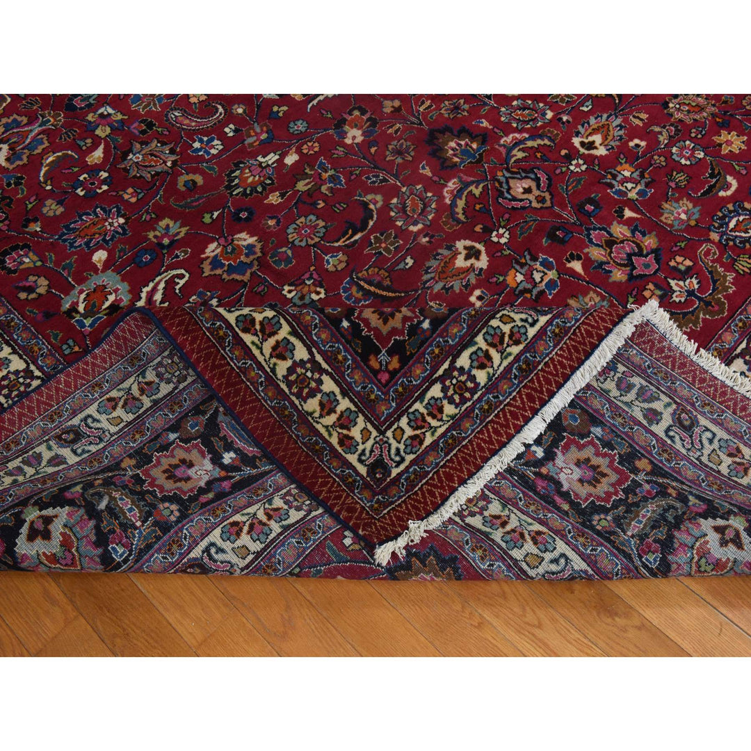 9'9" x 12'10" Vintage Hand Knotted Red Wool Rectangle Oriental Rug - MOA10278413
