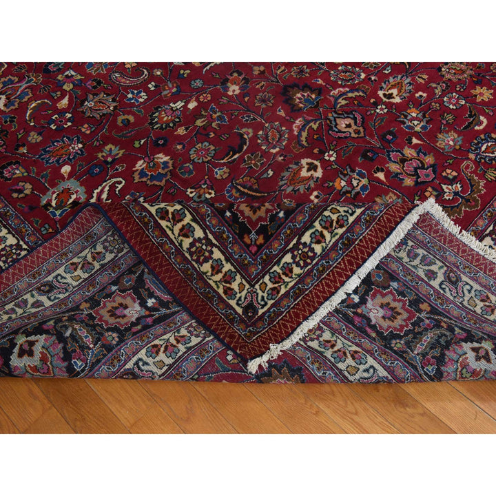 9'9" x 12'10" Vintage Hand Knotted Red Wool Rectangle Oriental Rug - MOA10278413