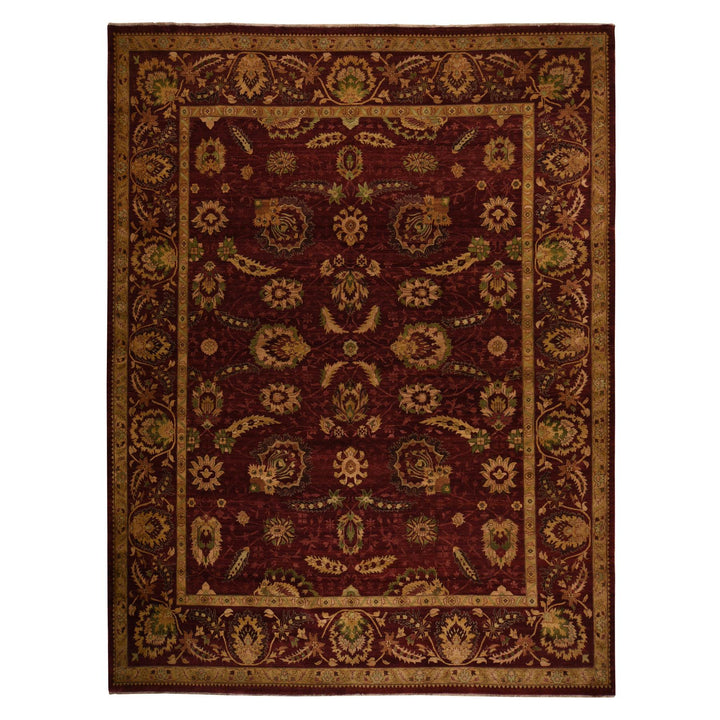11'10" x 15'4" New Hand Knotted Red Wool Rectangle Oriental Rug - MOA10278414