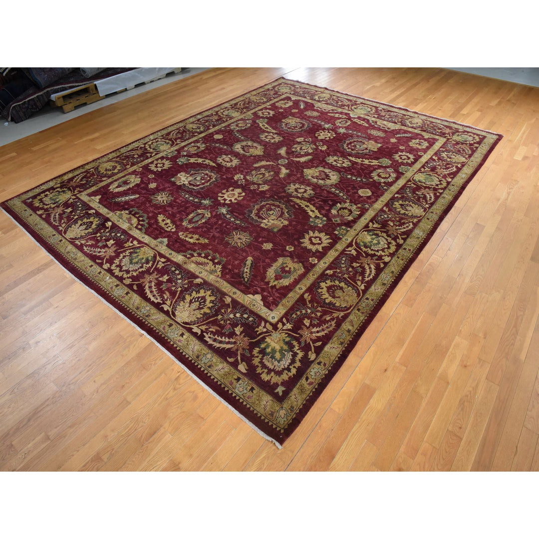 11'10" x 15'4" New Hand Knotted Red Wool Rectangle Oriental Rug - MOA10278414