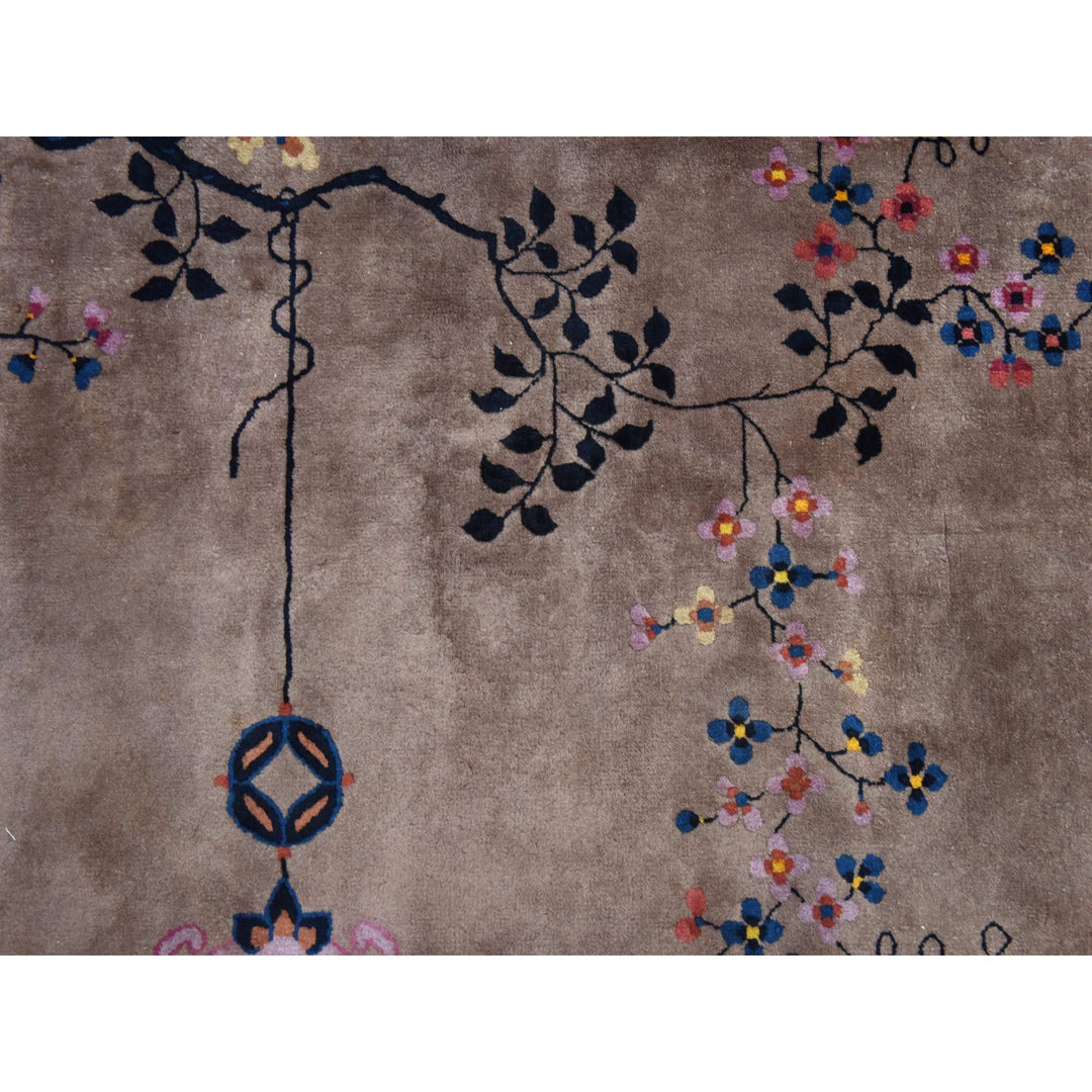 10'1" x 14'2" Vintage Hand Knotted Brown Wool Rectangle Oriental Rug - MOA10278418
