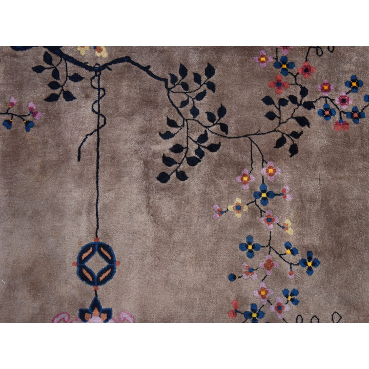 10'1" x 14'2" Vintage Hand Knotted Brown Wool Rectangle Oriental Rug - MOA10278418
