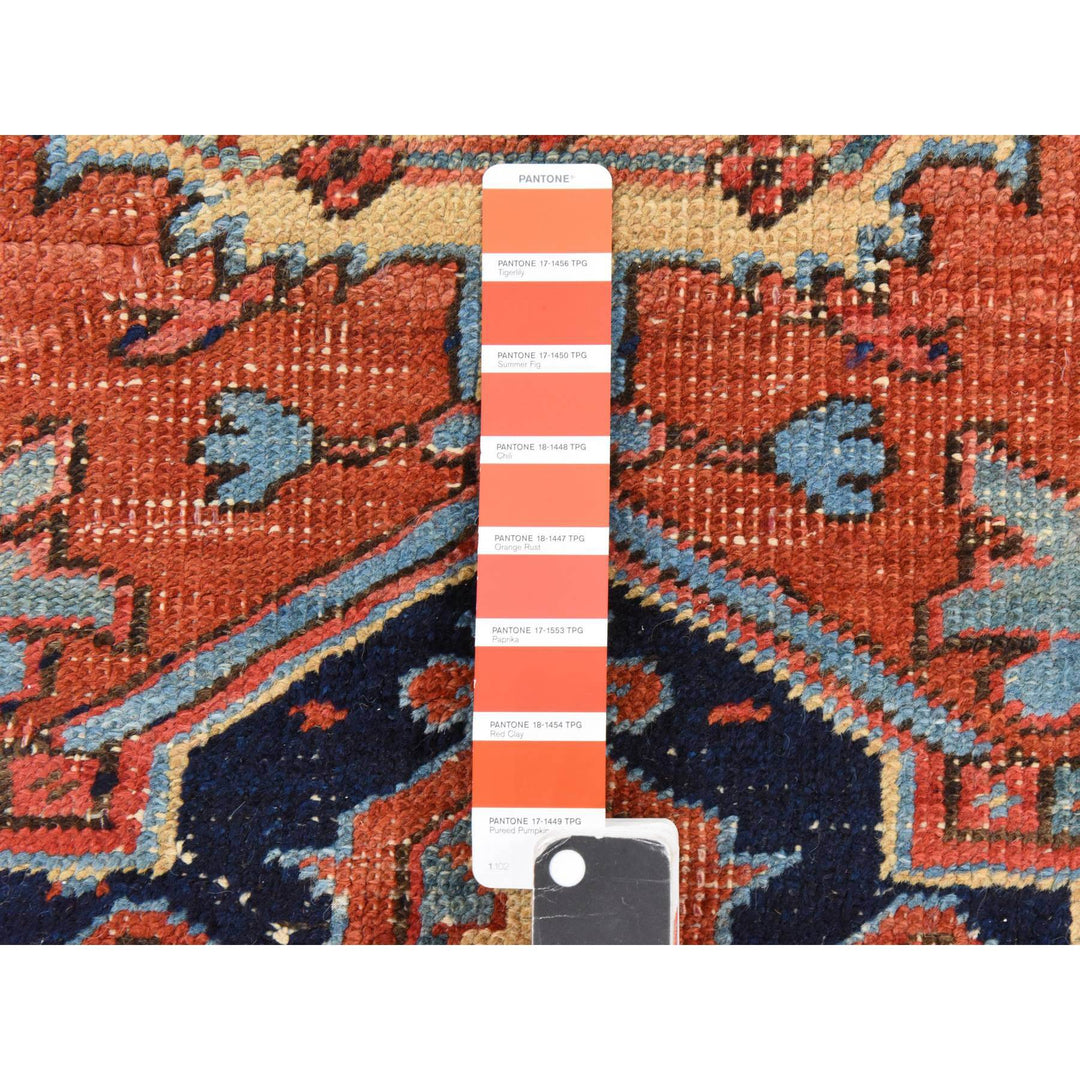 7'2" x 10'0" Vintage Hand Knotted Red Wool Rectangle Oriental Rug - MOA10278423